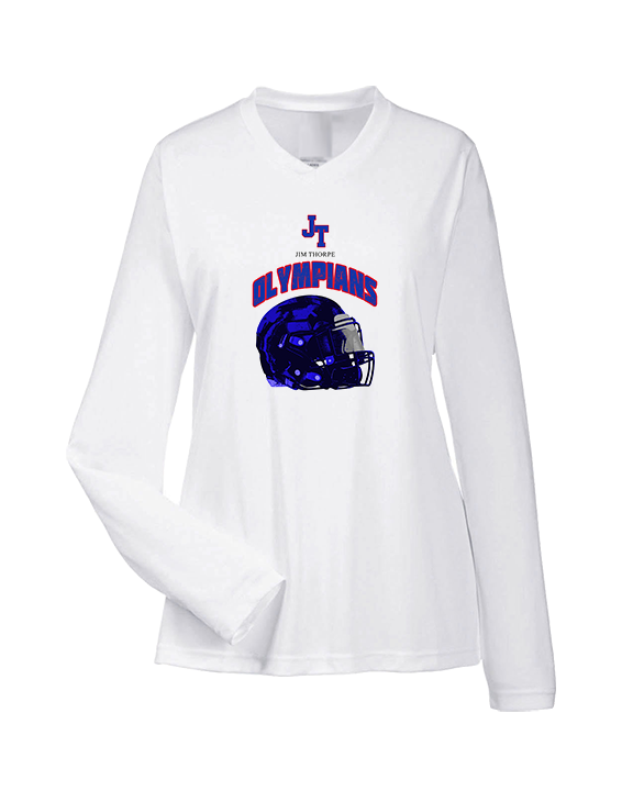 Jim Thorpe Football Helmet - Womens Performance Longsleeve