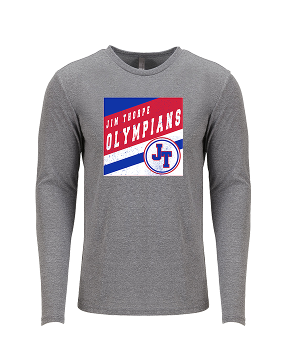 Jim Thorpe Football Square - Tri-Blend Long Sleeve