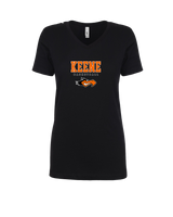 Keene HS Girls Basketball Block - Womens V-Neck