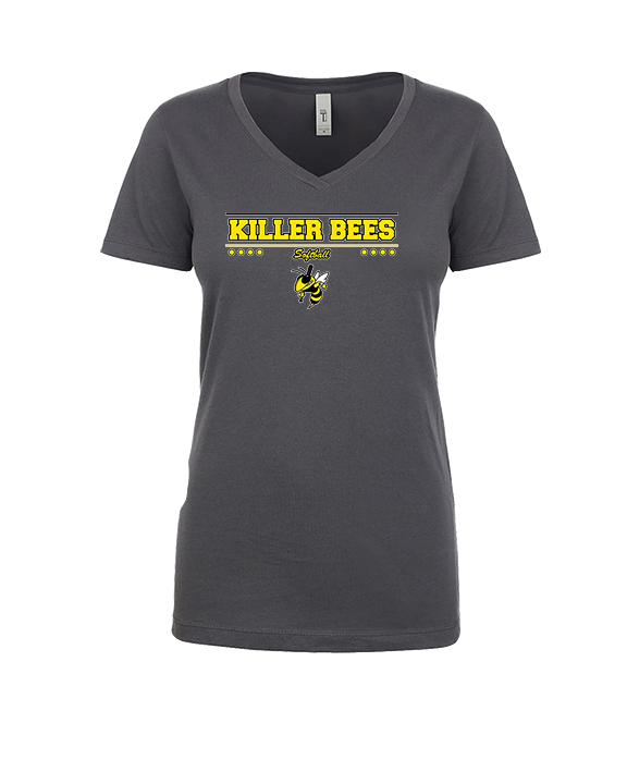 Killer Bees Softball Border - Womens V-Neck