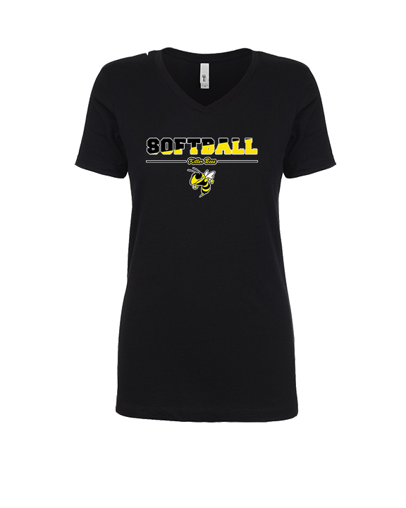 Killer Bees Softball Cut - Womens Vneck