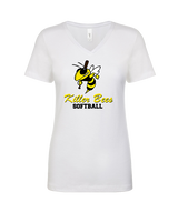 Killer Bees Softball Shadow - Womens Vneck