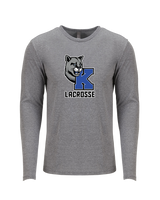 Kittatinny Youth Lacrosse K Logo - Tri Blend Long Sleeve
