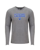 Kittatinny Youth Lacrosse Paw Logo - Tri Blend Long Sleeve