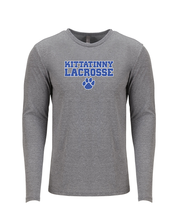 Kittatinny Youth Lacrosse Paw Logo - Tri Blend Long Sleeve