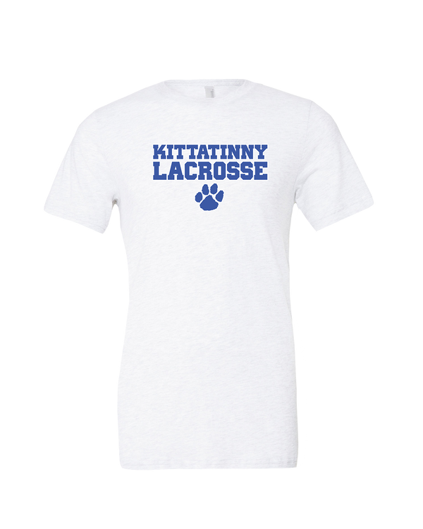 Kittatinny Youth Lacrosse Paw Logo - Mens Tri Blend Shirt