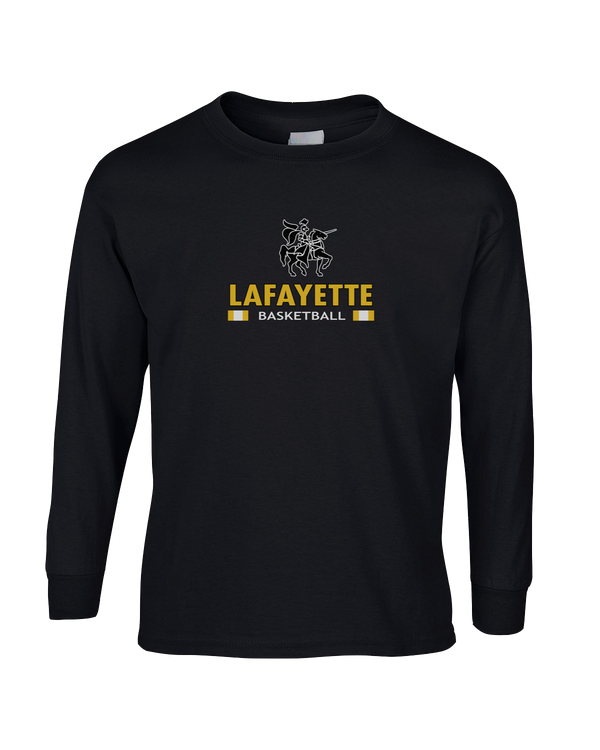 Lafayette HS Boys Basketball Stacked - Mens Cotton Long Sleeve