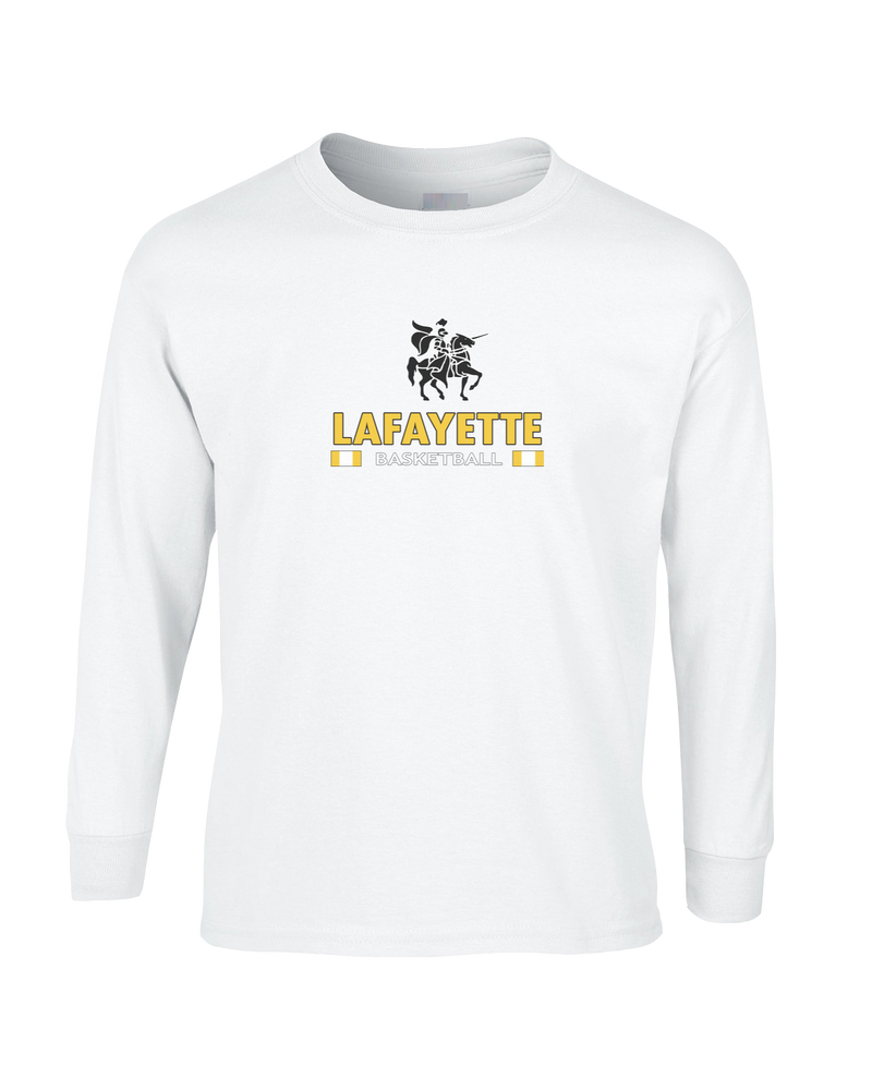 Lafayette HS Boys Basketball Stacked - Mens Cotton Long Sleeve