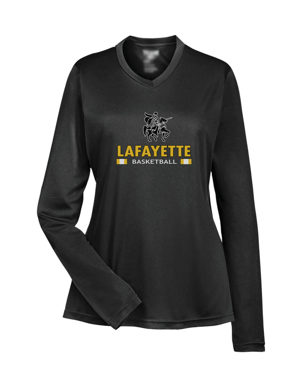 Lafayette HS Boys Basketball Stacked - Womens Performance Long Sleeve