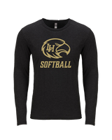 Laguna Hills HS Softball Logo Darks - Tri-Blend Long Sleeve