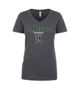 Lakeside HS Baseball Block - Womens V-Neck