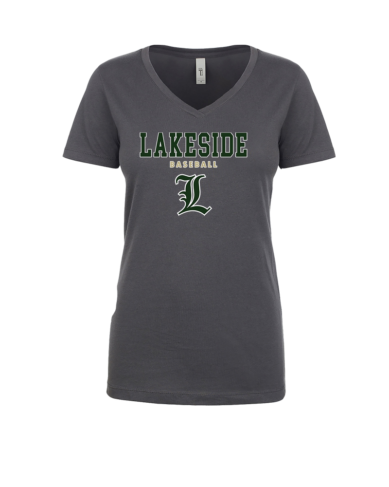Lakeside HS Baseball Block - Womens V-Neck