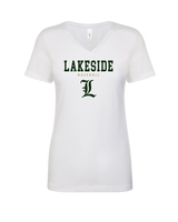 Lakeside HS Baseball Block - Womens V-Neck