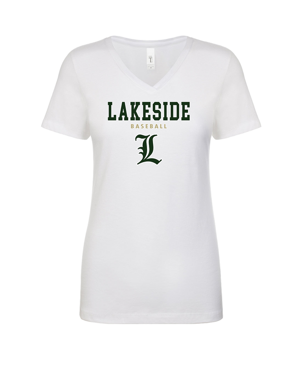 Lakeside HS Baseball Block - Womens V-Neck