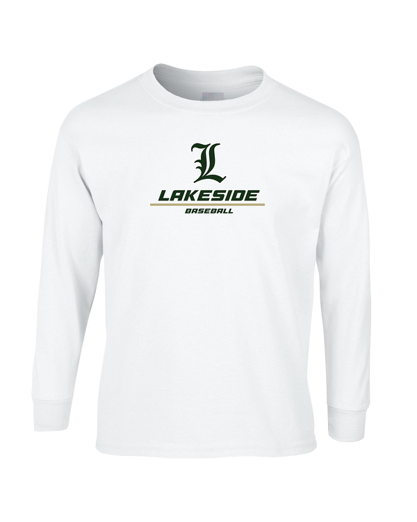 Lakeside HS Baseball Split - Mens Basic Cotton Long Sleeve