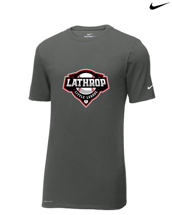Lathrop Little League Baseball Logo - Mens Nike Cotton Poly Tee
