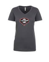 Lathrop Little League Baseball Logo - Womens V-Neck