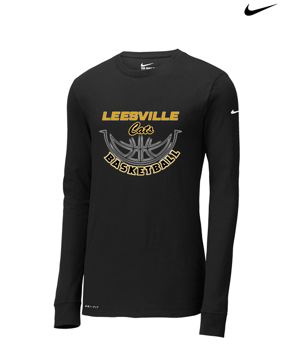 Leesville HS Basketball Outline - Mens Nike Longsleeve