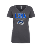 Lena HS Track and Field Block - Womens V-Neck