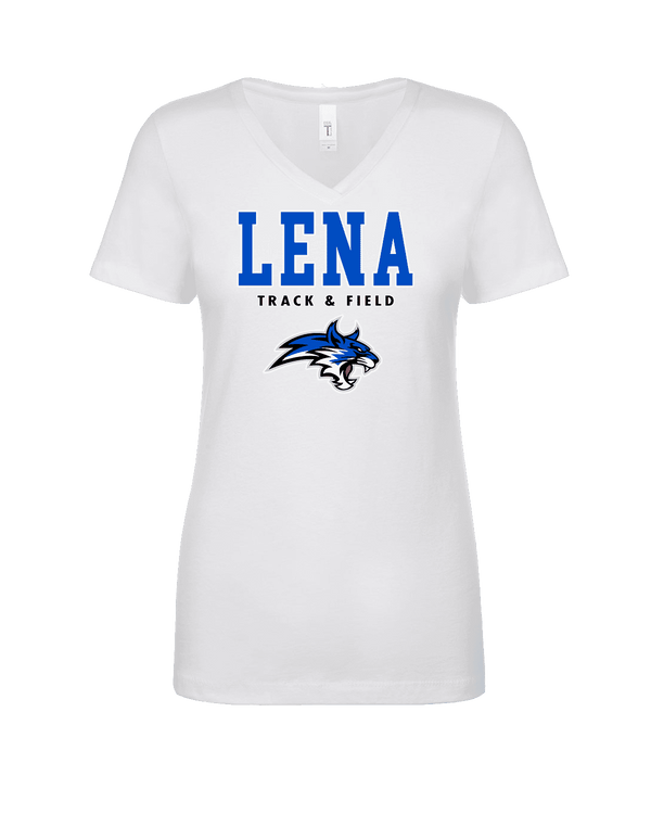 Lena HS Track and Field Block - Womens V-Neck