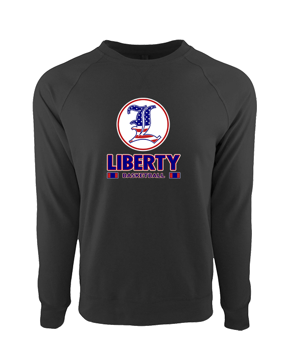 Liberty HS Boys Basketball Stacked - Crewneck Sweatshirt