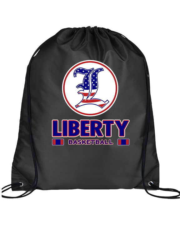 Liberty HS Boys Basketball Stacked - Drawstring Bag