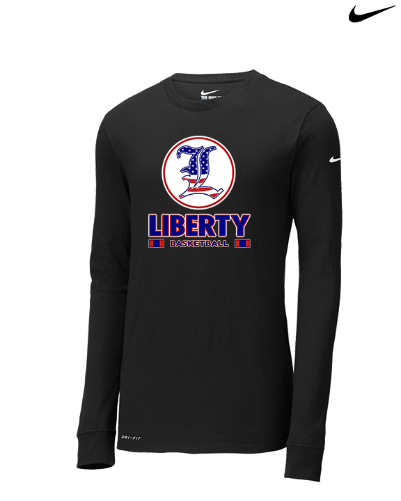 Liberty HS Boys Basketball Stacked - Mens Nike Longsleeve