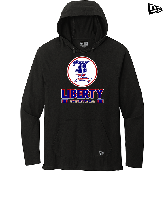 Liberty HS Boys Basketball Stacked - New Era Tri-Blend Hoodie