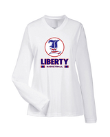 Liberty HS Boys Basketball Stacked - Womens Performance Longsleeve
