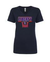 Liberty HS Girls Basketball Logo 01 - Womens Vneck