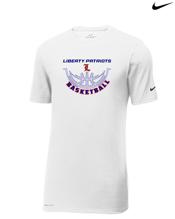 Liberty HS Girls Basketball Outline - Mens Nike Cotton Poly Tee