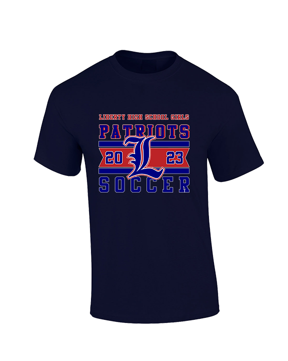 Liberty HS Girls Soccer Stamp 23 - Cotton T-Shirt