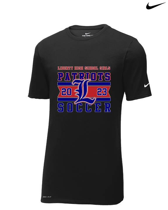 Liberty HS Girls Soccer Stamp 23 - Mens Nike Cotton Poly Tee