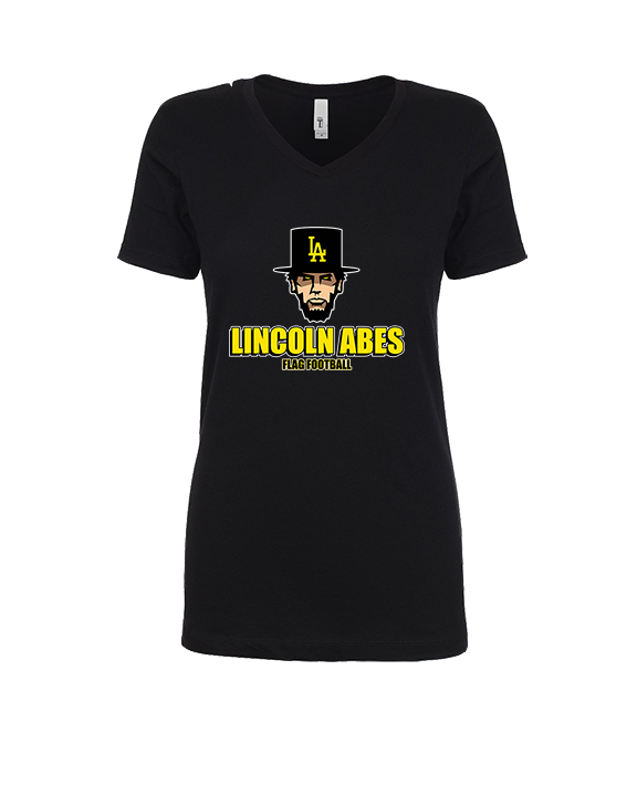 Lincoln HS Flag Football Shadow - Womens Vneck