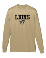 Kaufman Lions Mascot - Moisture Wicking Long Sleeve Shirt