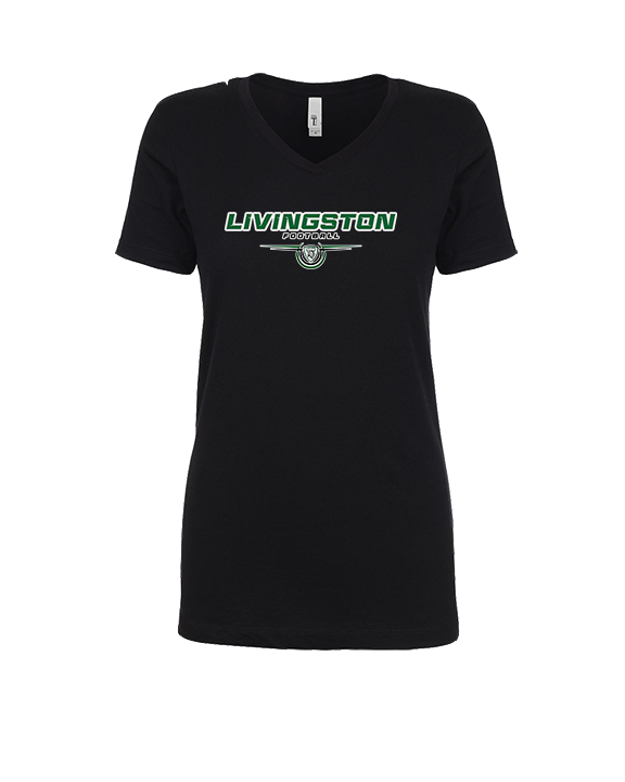 Livingston Lancers HS Football Design - Womens V-Neck