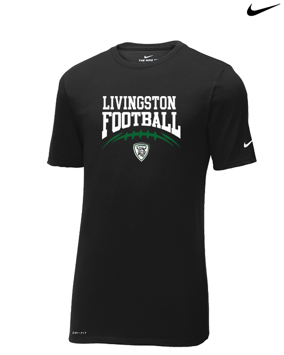 Livingston Lancers HS Football School Football - Mens Nike Cotton Poly Tee
