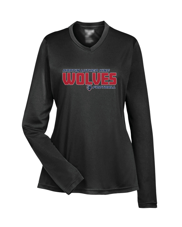 MLK HS Football Bold - Womens Performance Long Sleeve