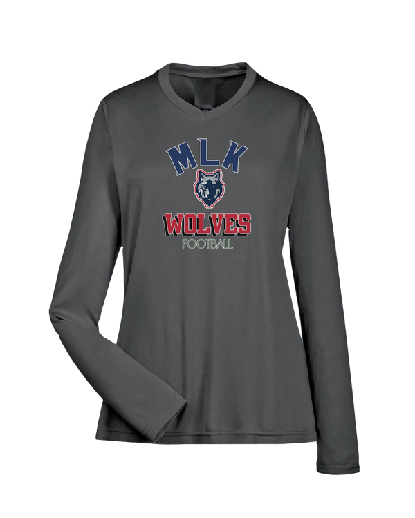 MLK HS Football Shadow - Womens Performance Long Sleeve