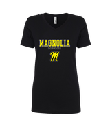 Magnolia HS Baseball Block - Womens V-Neck