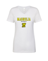 Magnolia HS Baseball Block - Womens V-Neck