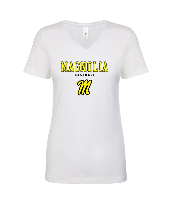 Magnolia HS Baseball Block - Womens V-Neck