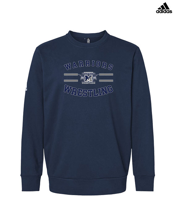 Manasquan HS Wrestling Curve - Mens Adidas Crewneck