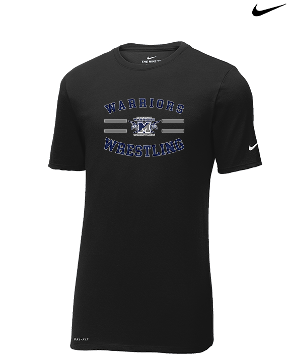 Manasquan HS Wrestling Curve - Mens Nike Cotton Poly Tee