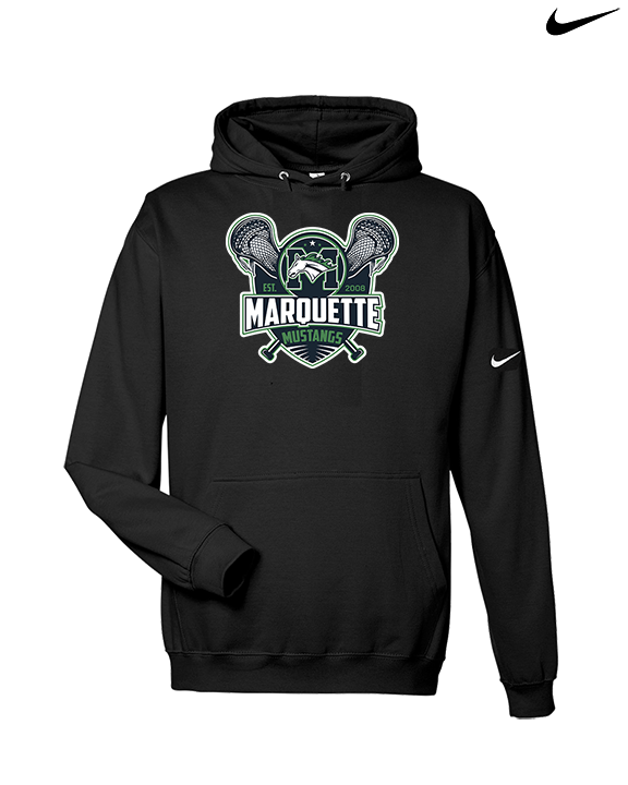 Marquette HS Boys Lacrosse Logo - Nike Club Fleece Hoodie