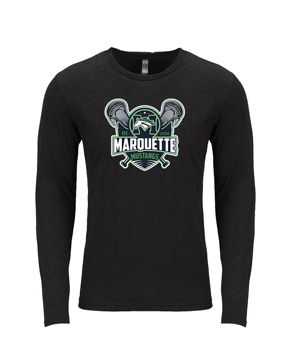 Marquette HS Boys Lacrosse Logo - Tri-Blend Long Sleeve