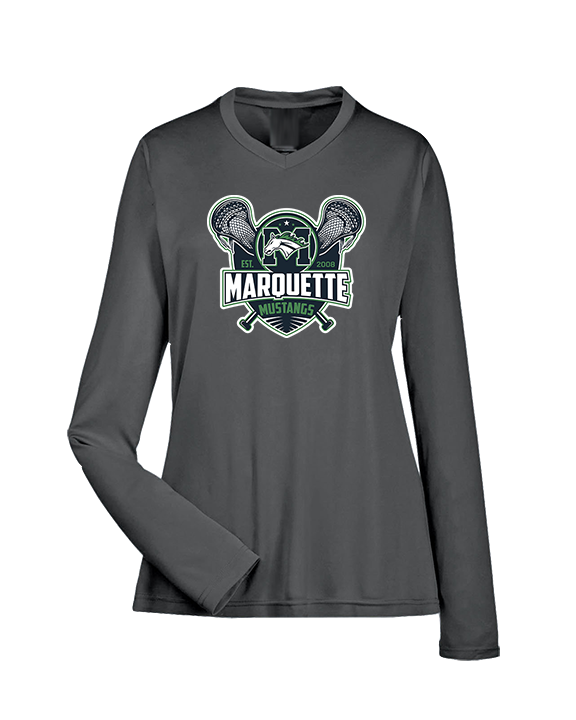 Marquette HS Boys Lacrosse Logo - Womens Performance Longsleeve