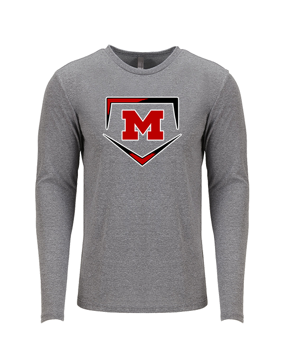 Marshall HS Baseball Plate - Tri-Blend Long Sleeve