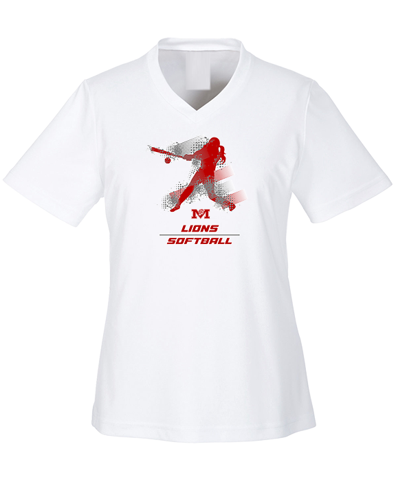 Marshall HS Softball Swing - Womens Performance Shirt