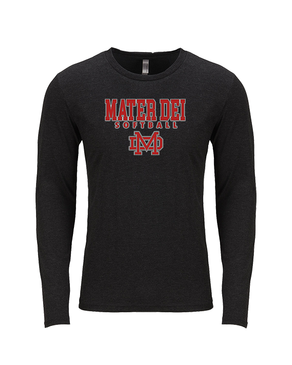 Mater Dei HS Softball Block - Tri-Blend Long Sleeve